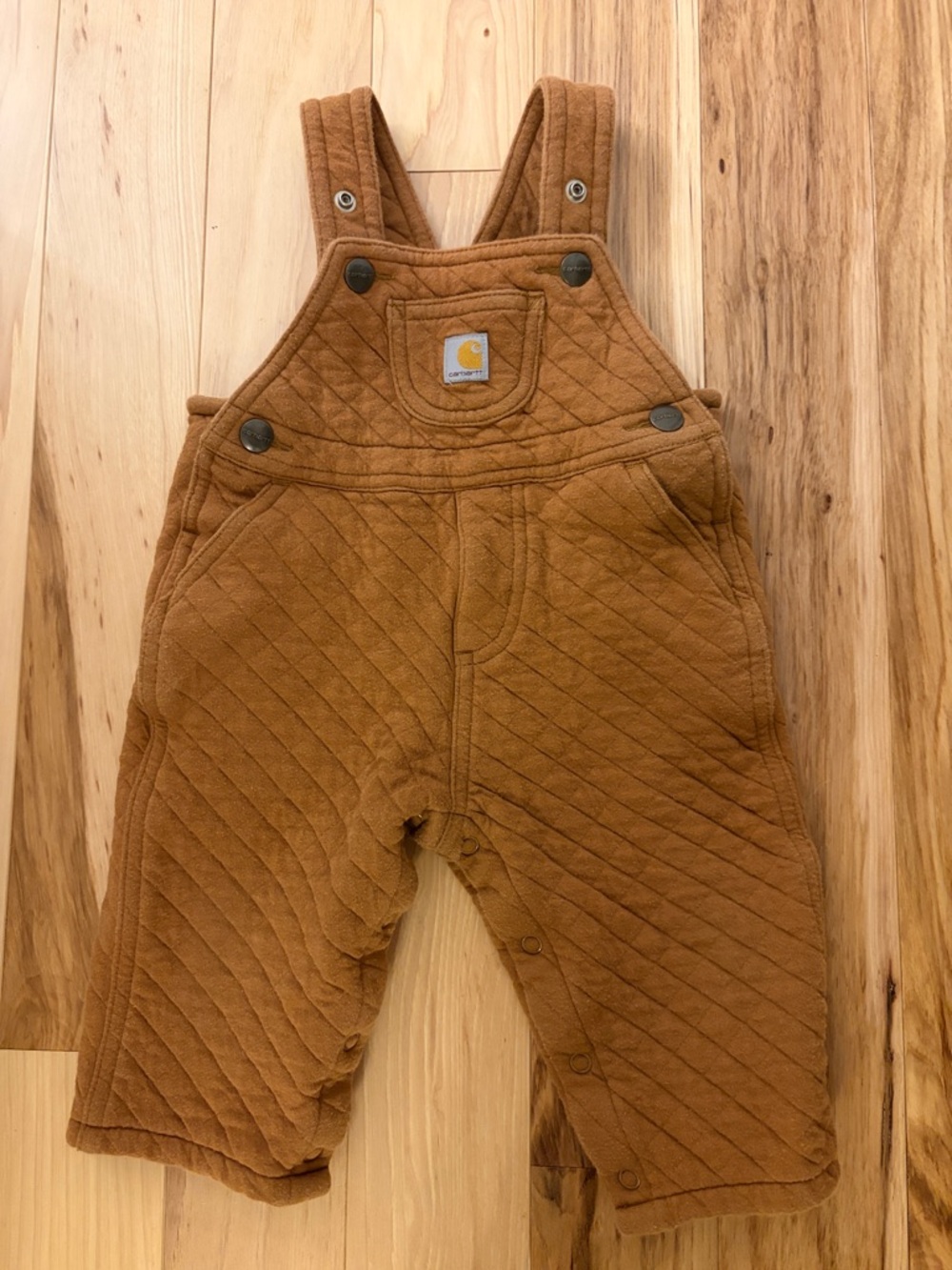 Carhartt Quilted Tan Brown Bibs Overalls - 12m